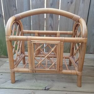 Vintage Rattan Cane Rack Stand